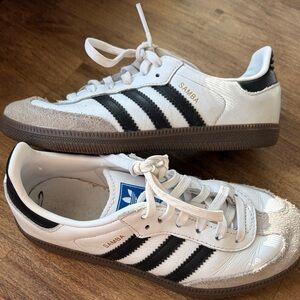 Adidas Samba White with Black Stripes